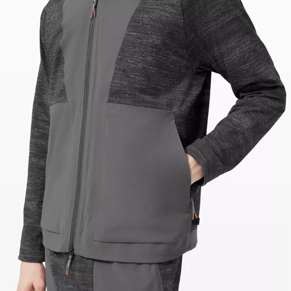 NWOT Lululemon Lab Heather Gray Lab Varsa Jacket V-Neck Two-Way Full Zip Size L